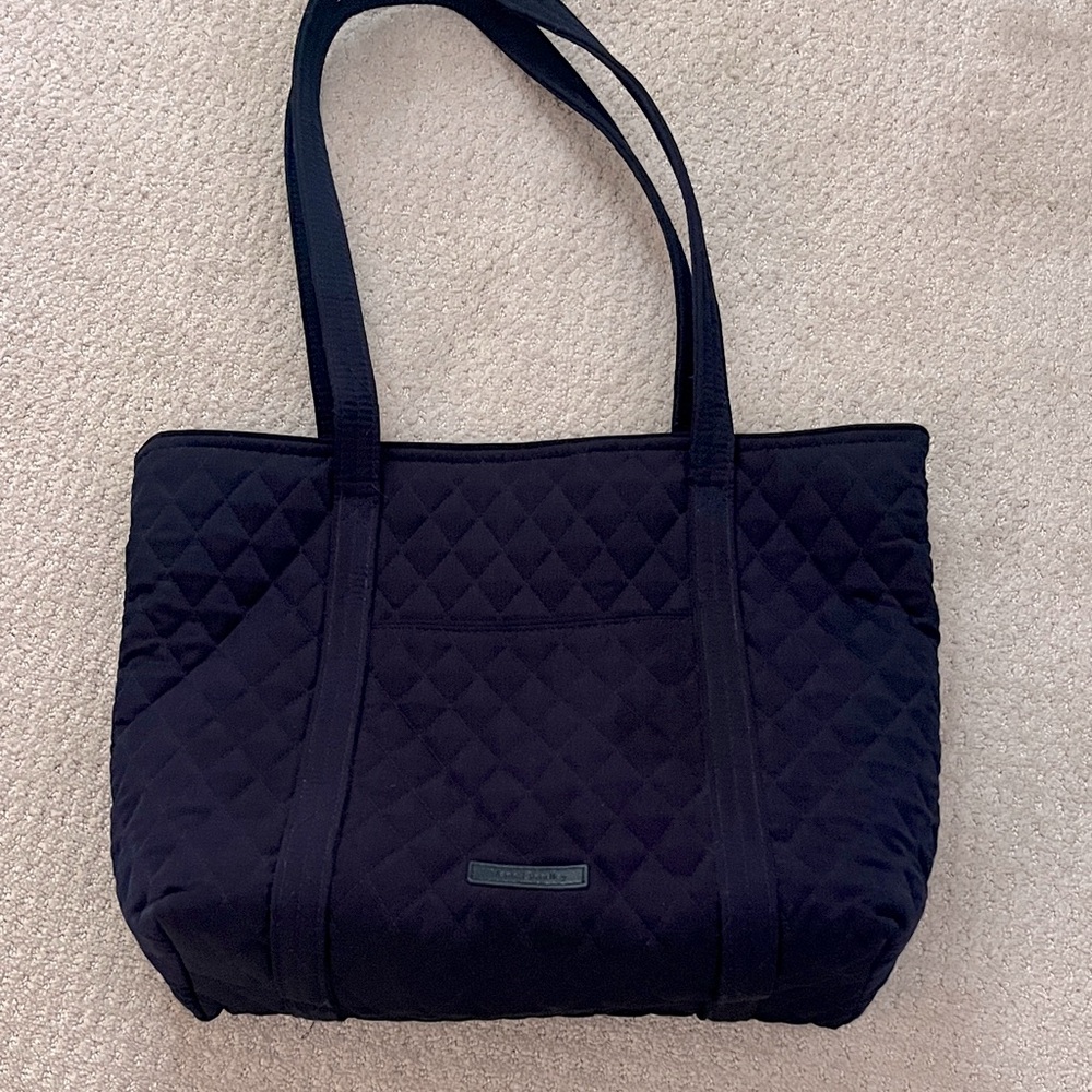 Vera Bradley, dark navy quilted tote bag
